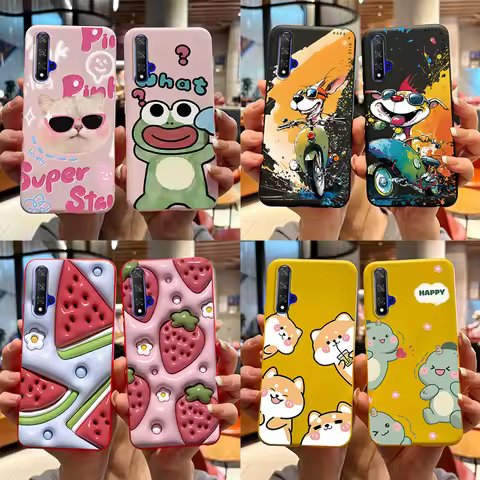 For Huawei Nova 5T Case Honor 20 YAL-L21 Cartoon Frog Cover Soft Silicone Phone Case For Huawei Nova