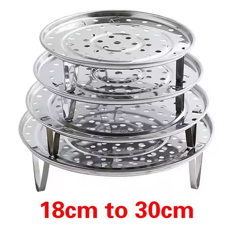 18-30CM Stainless Steel Steamer Rack Insert Stock Pot Steaming Tray Stand Cookware Tool bread Tray K
