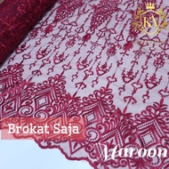 0.5meter Kain Brokat Tile Etnik Sumba Premium Motif Sapto Warna Mauve Sage Green Bahan Kebaya Dress