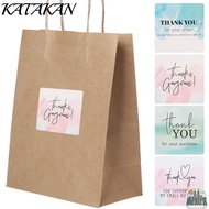 KATAKAN 100PCS Thank You Stickers Watercolor Pink Blue Package Decoration Gift Wrapping Gorgeous
