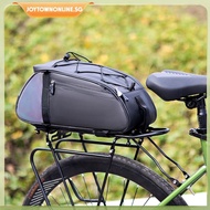 [joytownonline.sg] Waterproof Bike Rear Rack Bag PU Bicycle Panniers Reflective Bicycle Accessories