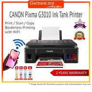 Canon PIXMA G3010 Print Scan Copy WIFI Refill All In One Ink Tank Wireless Color Inkjet Printer