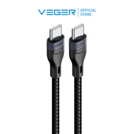 สายชาร์จเร็ว VEGER รุ่น V-CC04  PD65W USB-C to Type-C DATA Quick Charge3.0 ยาว 1000mm. สายถัก รับประ