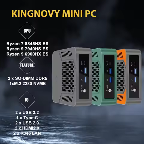 Mini PC AMD Ryzen 7 7840HS ES 6800H ES 64GB DDR5 1TB M.2 SSD Desktop Computers Support 4K Dual HDMI 