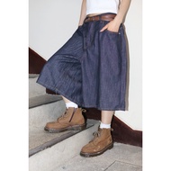 < E-fact > SECOND ALLEY🔥Street Primary Color Denim Wide Cropped Pants-2color