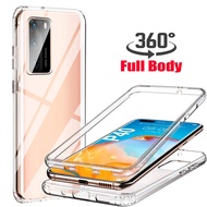 360 Double PC+Silicone Case For Huawei P20 P30 P40 Pro Mate 20 lite Nova 5T 3E 4E 7i 6SE Y7 Y9 Prime 2019 Honor 9C 8X  Full Body Cover