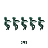 5 Pcs Klip Penjepit Tanaman Hidroponik Holder Tanaman Merambat Model Orang Duduk Resin Penyangga Tan