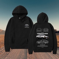Men's Long-Sleeved Hoodie With Toyota Corolla AE86 Pattern High Quality Screen Print