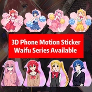 3D Motion Sticker Waifu Anime Bocchi the Rock Lycoris Elaine Kurumi Sticker Waterproof Mobile Phone