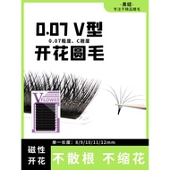 0.07 V-Shaped Iris Grafted Eyelashes Round Hair V Automatically Blooms in One Second without Losing 