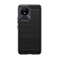Y02 Y02T Y02A สำหรับ Vivo 4G 2022 Yo2 VivoY02เคสโทรศัพท์คาร์บอนไฟเบอร์เคสนิ่ม TPU ธุรกิจกันกระแทกฝาห