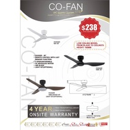 (Installation promo)Fanco hugger ceiling fan with light 48 inch dc motor with 3 tone led light and remote control