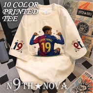 24H SHIP N9THNOVA Trend Casual T-Shirt AMINE YAMAL 19 Athlete Cartoon Illustration Print