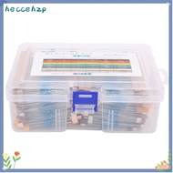 HECCEHZP 2600PCS Resistor, 1/4w 130 Values Metal Film Resistor, Parts 1 Ohm- Ohm Metal Film Resistor