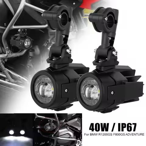 2PCS Motorcycle Fog Lights LED Auxiliary Spotlights Fog Light Additional Headlights for BMW R1200GS 