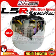 LSR Visor 3 Button Black Cap Silver Chrome ORIGINAL Visor Helmet MHR MS88 SGV APOLO Steng Helmet 318
