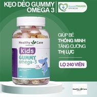 Kẹo Dẻo Gummy Omega-3 Healthy Care 250 Viên Bổ Sung Omega 3 Cho Bé Trên 2 Tuổi Giúp Bé Thông Minh Tă
