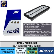 RAIGO AIR FILTER RAF-BZ030 (17801-BZ030) PERODUA MYVI 1 1.3 (05-11) / ALZA 1.5 / MYVI 2 1.3,1.5 (11Y