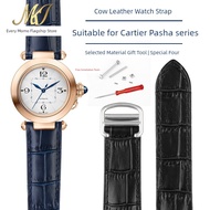 Genuine Genuine Leather Watch Strap Men Suitable for Cartier Pasa PASHA Series Dedicated Notch Strap