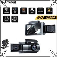 ARREBUL Vehicle Recorder, APP Control 3 Lens Car DVR,  Night Vision Loop Recording HD Car Dashcam Dr