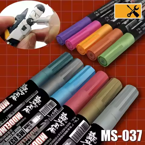 11 Color Set Metallic Marker DIY Gundam Mech Manual Model Paint Fire Seal Paint Water-based Compleme