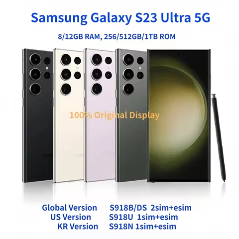 Samsung Galaxy S23 Ultra 5G S918B S918U S918N 6.8" ROM 256/512GB/1TB RAM 8/12GB Snapdragon NFC Origi
