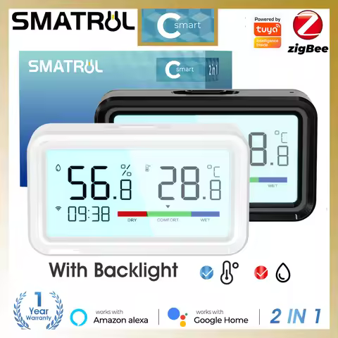 Zigbee Weather Station Tuya Smart Digital Thermometer Room Hygrometer Electronic Desk Clock Wireless