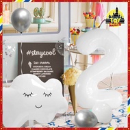 7pcs Cloud Balloon 32inch White Foil Number Balloon for Birthday Party Decorations