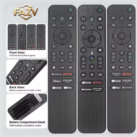 FAZV Voice Remote for Sony RMF-TX810P/811U/810U/800P KD/XR-43/50/55/65/75X80L 43/75/85X77L 65X77CL 5