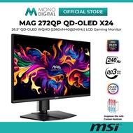 MSI 26.5" MAG 272QP QD-OLED X24 (2560X1440 @240Hz) LCD Gaming Monitor (0.03ms, Input: HDMI+DP+USB-C,