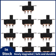 10Pcs High Knob 6 Pin 3 Position DPDT Panel Slide Switch 0.5A 50V DC