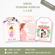 Kartu ucapan tasyakuran 4 bulanan kehamilan 7 bulanan tag souvenir