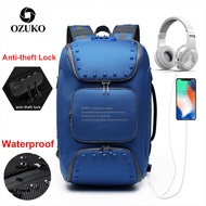 OZUKO Men New Korea Style Backpack for Travel Rucksack Anti theft Laptop Backpack Waterproof Laptop Cases Bag Pack with USB Port School Bag box