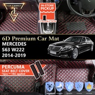 Top Carpet MERCEDES S-CLASS W222 ( 2014 - 2019 ) 6D PU Leather Car Carpet VIP Car Mat Floor Mat Alas
