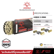 โซ่ จอมไทย JOMTHAI ตราพระอาทิตย์ โซ่428HX แบบX-RING 132 ข้อ สี Golden Gold GG (เพลทสีทองโรลเลอร์สีท