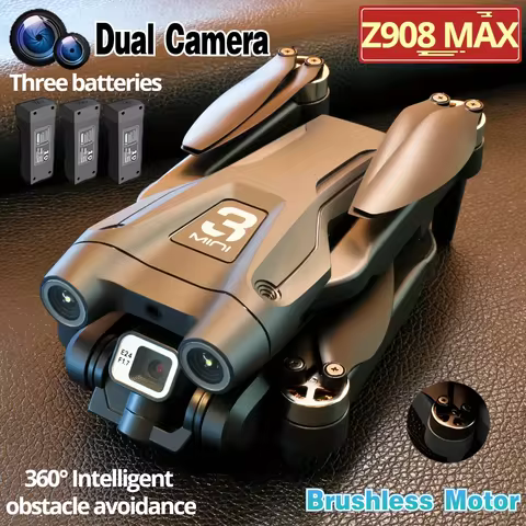 With 3 Battery Z908 Max Drone Brushless 8K HD Dual Camera Optical Flow Obstacle Avoidance Foldable Q