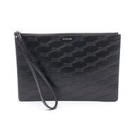 【二手】巴黎世家 (Balenciaga) BALENCIAGA第二款手拿包 BB Monogram 717791 黑色皮革 BB Monogram 手拿包 男士二手 A