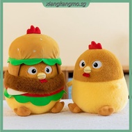 MXBEAUTY Chick Doll Throw Pillow, Animation Chicken Bessie Chick Chicken Burger Plush Toy, Removable