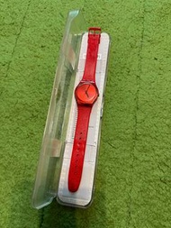 全新Swatch 紅色手錶 久放（需自行更換電池）