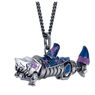 《League of Legends: Arcane》Graffiti Fishbone Necklace Pendant Cyberpunk Mechanical Style Accessories