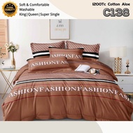 G9 Cartoon Bedsheet 4in1 NOT INCLUDED COMFORTER 1200Tc Cotton Bedsheet Fitted Bedsheet Bedding