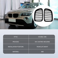 Glossy Black Front Bumper Dual Slat Front Kidney Grill Grille For X1 Series E84 SDrive XDrive 2009-2