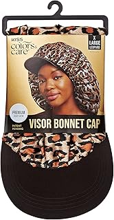 KISS Colors & Care Premium Silky Satin Fashion Visor Bonnet Cap, Patent Pending Hybrid Design, Doubl