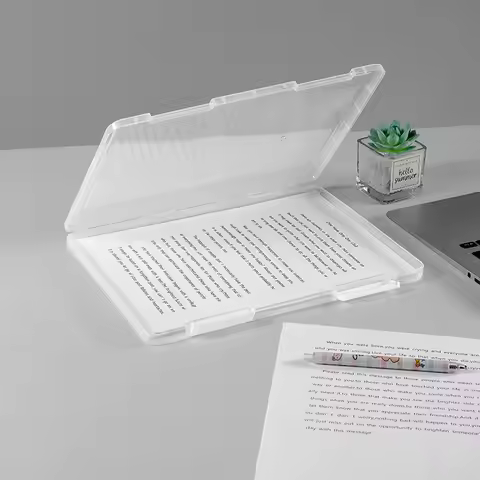 Simple Desktop Document A4 File Box, A4 Paper Storage Box, Transparent Plastic Bill Sorting Box For 