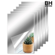 【BH】Mirror Decal Self Adhesive Flexible Waterproof Reflect Clear Home Decoration Square Shape Bathroom Living Room Home Mirror Sticker Home Mirror