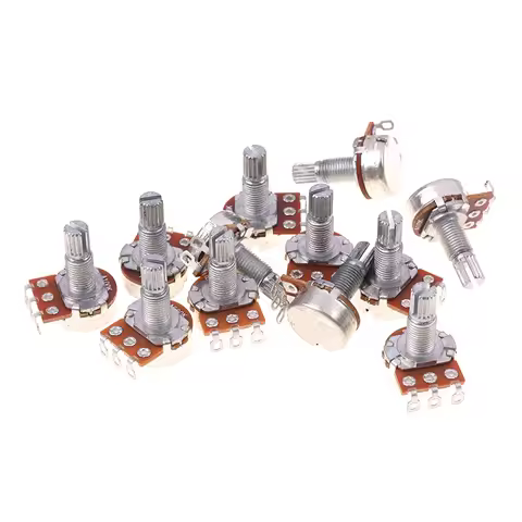 A500K B500K A250K B250K A50K B50K A25K B25K Potentiometer Splined Small Pot Electric Guitar Bass Eff