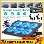 【local stock】Laptop Cooling Pad with 6 Fans and Adjustable Height Stand for 15.6 14 13 Inch Cooler D