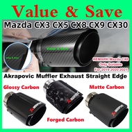 Akrapovic Mazda CX30 CX5 CX8 CX9 CX3 Muffler Exhaust Straight Edge Black Tip Stainless Steel CX-30 C