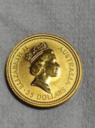 1989伊莉莎白二世四分之一盎司澳洲紀念金幣...稀有，值得收藏