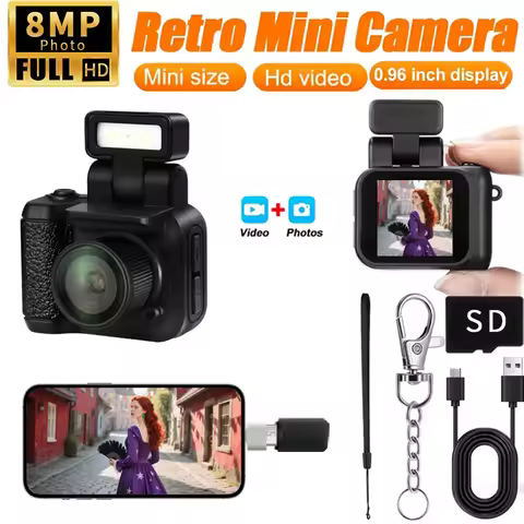 Y4000 Mini Keychain Camera 1080P HD Portable Retro Kids Cam Ultra Compact Pocket DV Video Recorder w